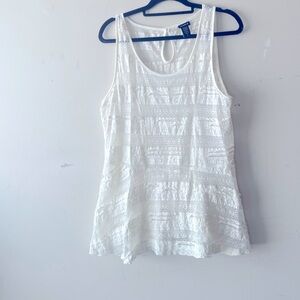 Torrid White Lace Peplum Scoop Neck Sleeveless Tank in Size 1